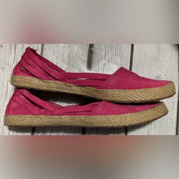 UGG Cicily Shearling Lined Espadrille Flat Fuchsia Leather size 6 Women’s - Picture 5 of 11
